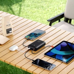 Power bank Veger K3 (W3018) PD QC3.0 35W 30000 mAh with built-in cables Type C / Lightning black