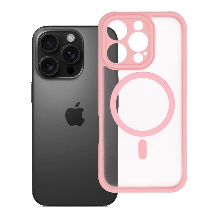 Case for iPhone 16 PRO Full Matte Mag Cover compatible with MagSafe light pink