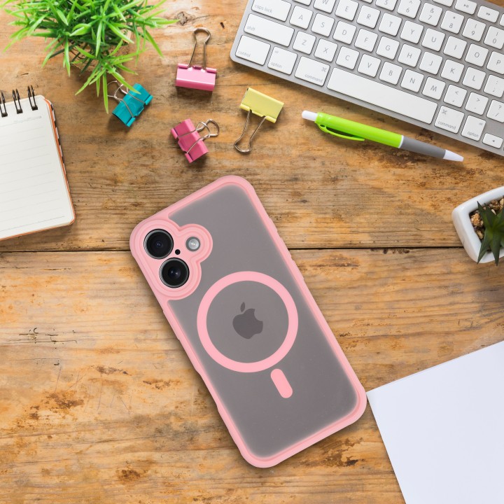 Case for iPhone 16 PRO Full Matte Mag Cover MagSafe compatible light pink