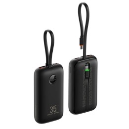 Powerbank Veger K1 (W1188)  PD QC3.0 35W 10000 mAh z wbudowanymi kablami USB C / Lightning czarny