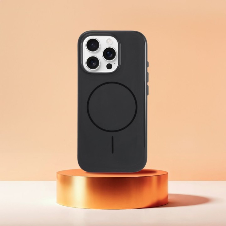 Чехол для iPhone 16 PLUS Premium Glossy Mag Cover совместимый с MagSafe Camera Control button черный