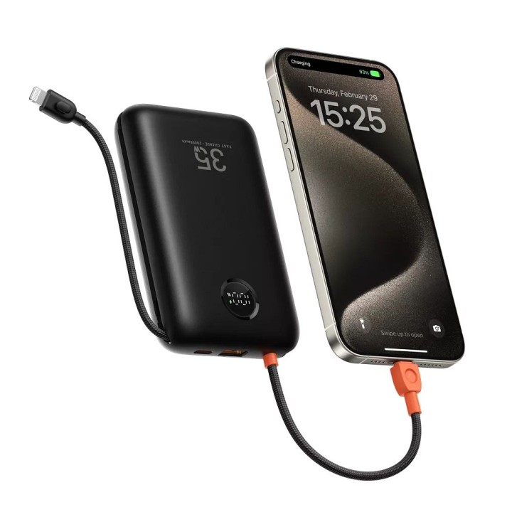Power bank Veger K2 (W2068) PD QC3.0 35W 20000 mAh with built-in cables Type C / Lightning black