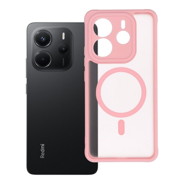 Case for Xiaomi Redmi Note 14 5G Full Matte Mag Cover compatible with MagSafe light pink