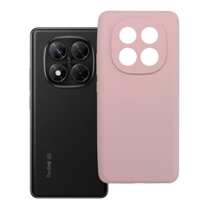 Чехол для Xiaomi Redmi Note 14 PRO 5G Silicone 2mm (camera protection) пудрово-розовый