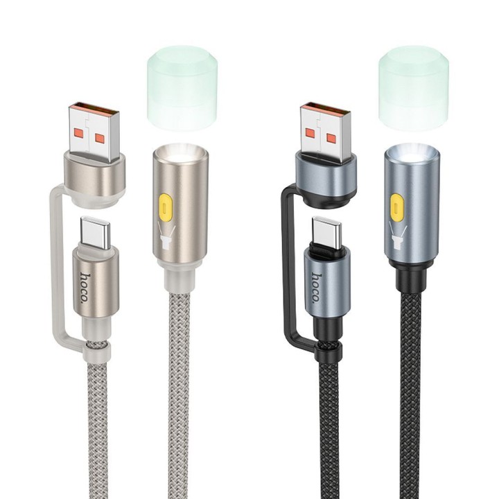 Cable USB A / USB C to LED light Hoco 0,3 m UA38C gold