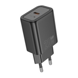 Мережевий зарядний пристрій для телефону Hoco USB C QC PD 20W N60 чорний
