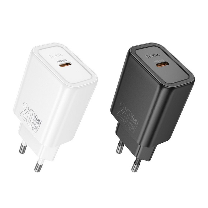 Wall charger for phone Hoco USB C QC PD 20W N60 black