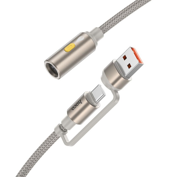 Cable USB A / USB C for lighter car Hoco 0,3 m UA38B gold