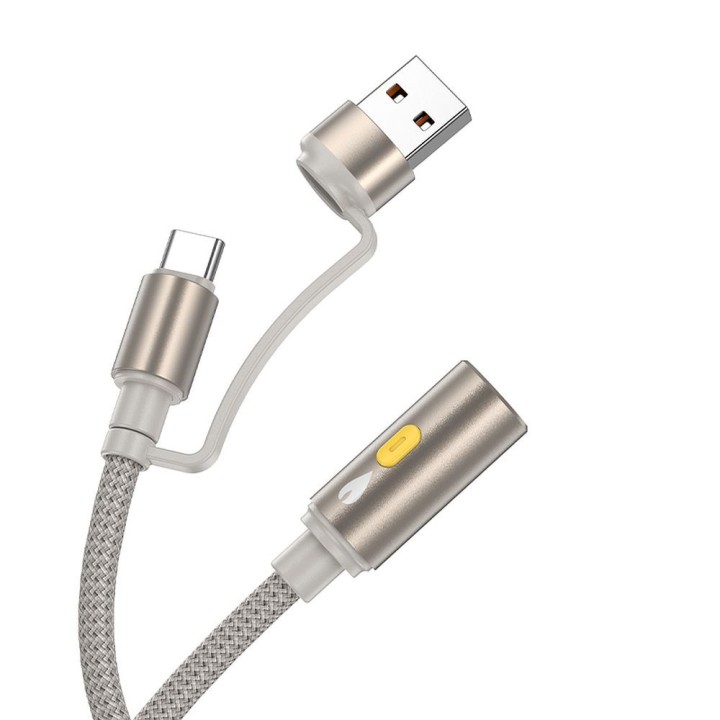 Cable USB A / USB C for lighter car Hoco 0,3 m UA38B gold