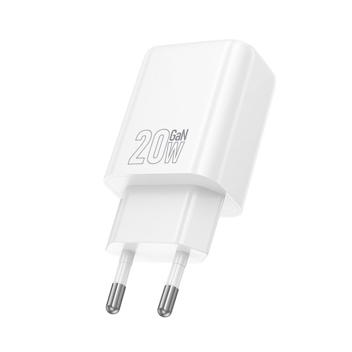 Wall charger for phone Hoco USB A + USB C QC3.0 PD 3A 20W N61 white