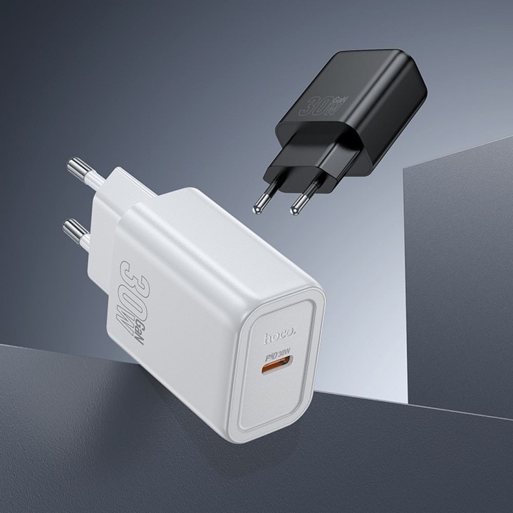 Wall charger for phone Hoco USB C QC PD 30W N62 white