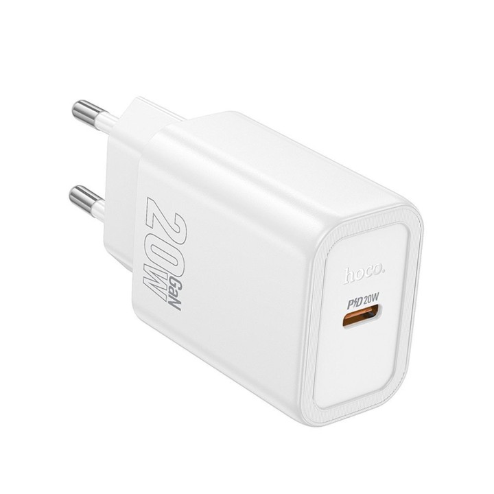Wall charger for phone Hoco USB C QC PD 20W N60 white