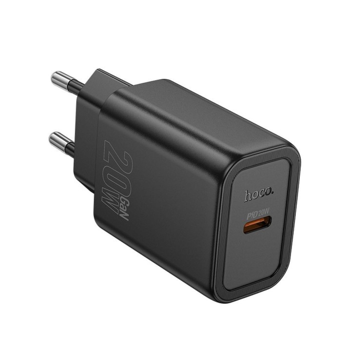 Wall charger for phone Hoco USB C QC PD 20W N60 black