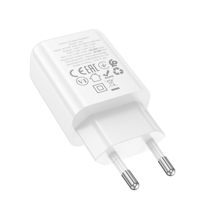 Wall charger for phone Hoco USB C QC PD 30W N62 white