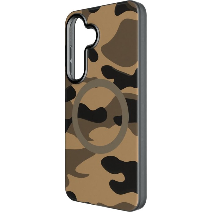 Чохол для Samsung S25 Forcell F-Protect Levels Dual Layer 4D technology сумісний із MagSafe Military Drop-Test desert camo