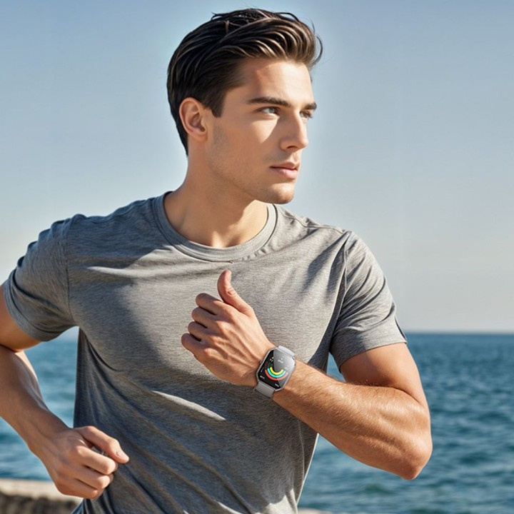 Smartwatch Hoco 1,96" AMOLED IP67 z funkcją rozmowy Y28 srebrny