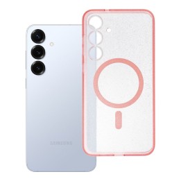 Чехол для Samsung S25 PLUS Clear Mag Cover - Glitter (Str) совместимый с MagSafe розовый glitter