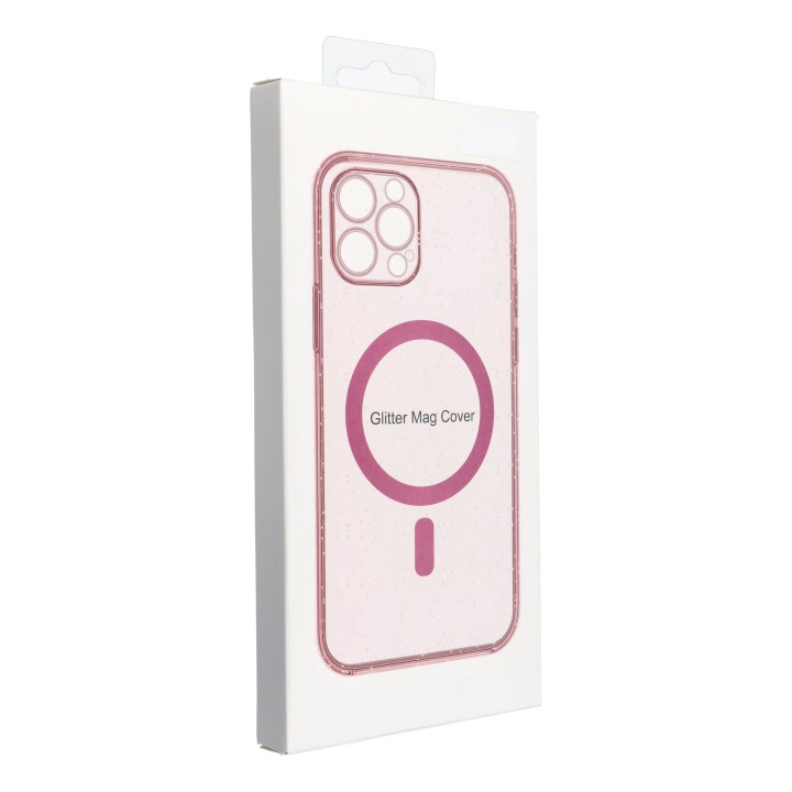 Case for Samsung S25 PLUS Clear Mag Cover - Glitter (Str) compatible with MagSafe pink with glitter