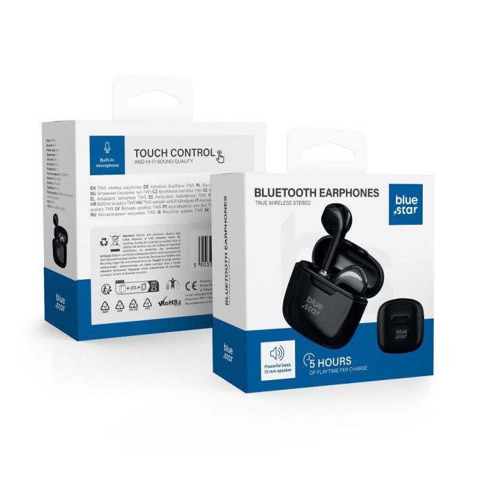 Wireless in-ear headphones Blue Star FI7 TWS black