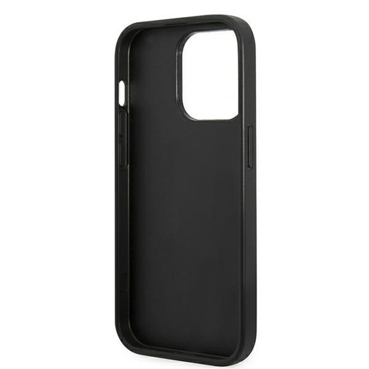 GUESS чохол для IPHONE 14 Pro GUHCP14LHGGSHK (Glitter Flakes Script Метал Логотип) чорний