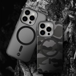 Case for Samsung S25 PLUS Forcell F-Protect Levels Dual Layer 4D technology compatible with MagSafe Military Drop-Test black cam