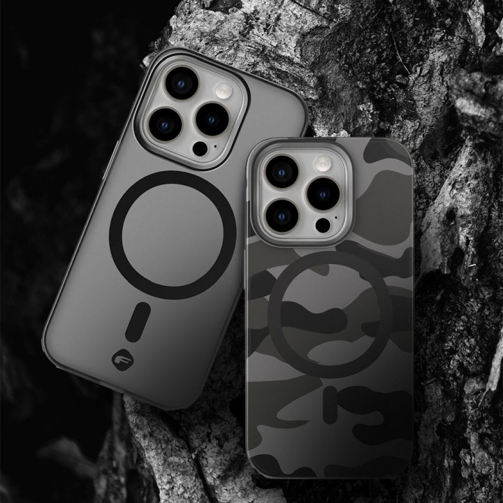 Etui na Samsung S25 PLUS Forcell F-Protect Levels Dual Layer 4D technology zgodne z MagSafe Military Drop-Test black camo