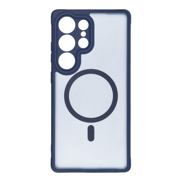 Чехол для Samsung S25 PLUS Full Matte Mag Cover совместимый с MagSafe синий