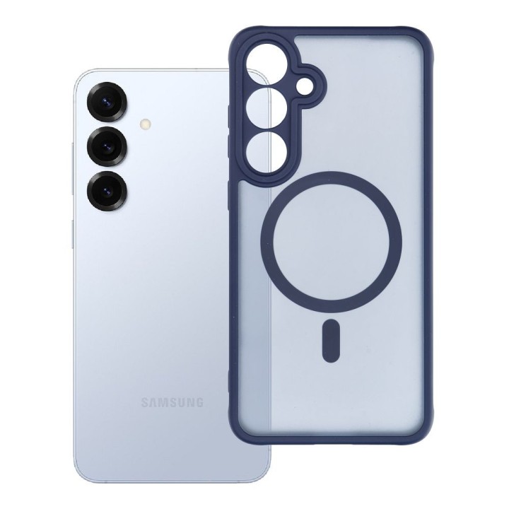 Чехол для Samsung S25 PLUS Full Matte Mag Cover совместимый с MagSafe синий