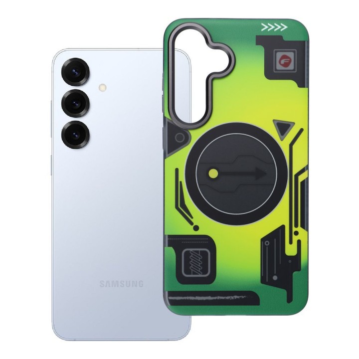 Case for Samsung S25 PLUS Forcell F-Protect Levels Dual Layer 4D technology MagSafe compatible Military Drop-Test cyber green