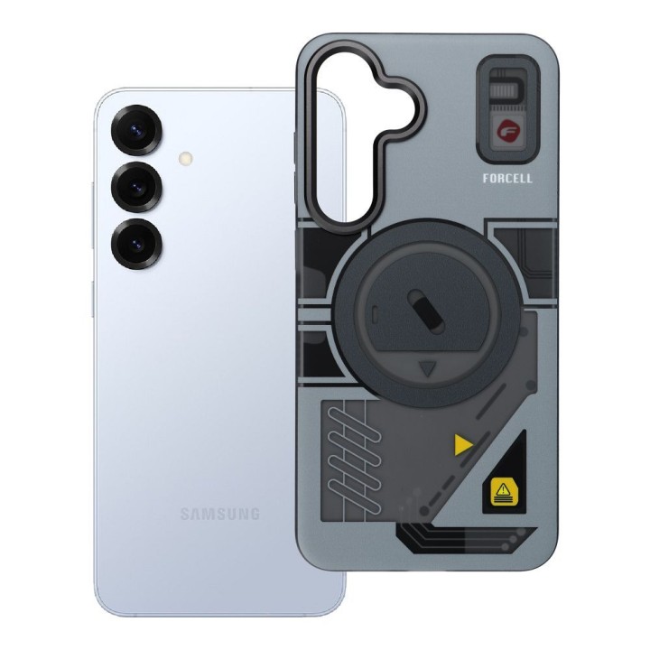 Case for Samsung S25 PLUS Forcell F-Protect Levels Dual Layer 4D technology compatible with MagSafe Military Drop-Test cyber gre