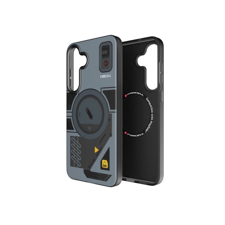 Case for Samsung S25 PLUS Forcell F-Protect Levels Dual Layer 4D technology compatible with MagSafe Military Drop-Test cyber gre