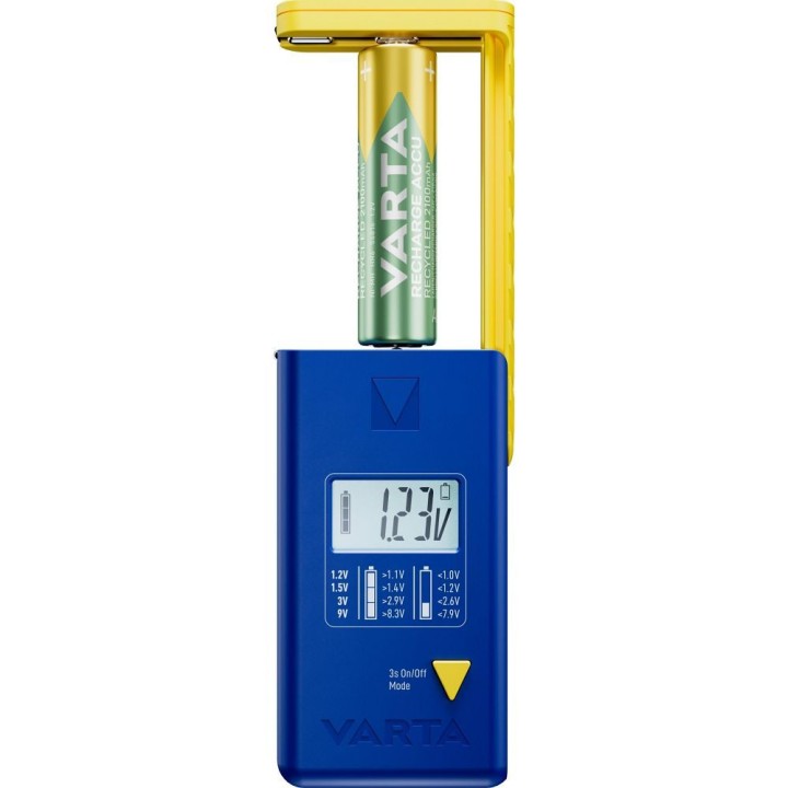 VARTA tester battery with display (AA, AAA, Type C, Type D, 9V, guzikowe) 893101111 blue