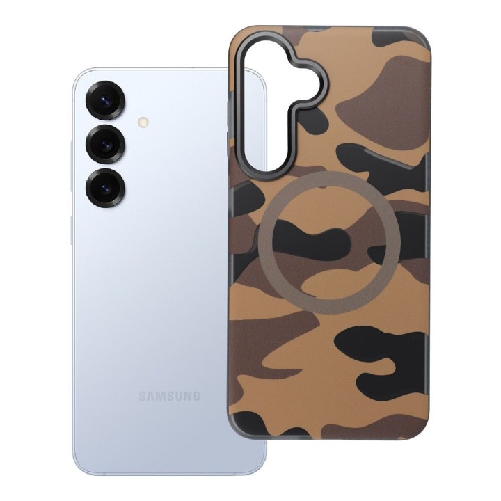 Etui na Samsung S25 PLUS Forcell F-Protect Levels Dual Layer 4D technology zgodne z MagSafe Military Drop-Test desert camo