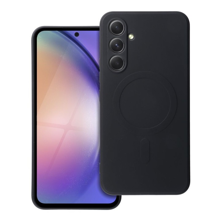 Чехол для Samsung A54 Silicone Mag Cover совместимый с MagSafe (camera protection) черный
