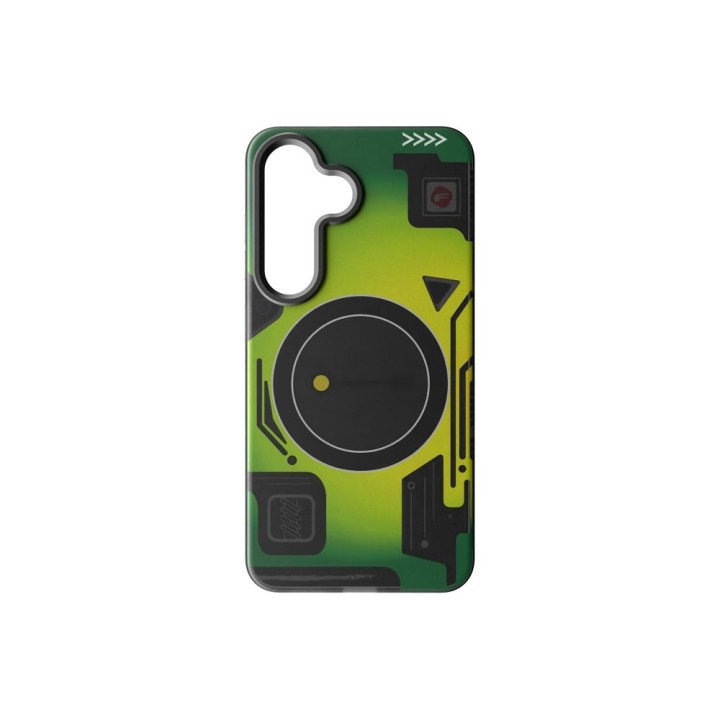 Чохол для Samsung S25 Forcell F-Protect Levels Dual Layer 4D technology сумісний з MagSafe Military Drop-Test cyber green