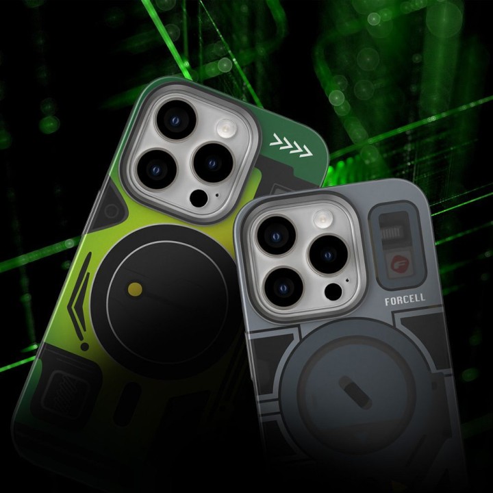 Чохол для Samsung S25 Forcell F-Protect Levels Dual Layer 4D technology сумісний з MagSafe Military Drop-Test cyber green