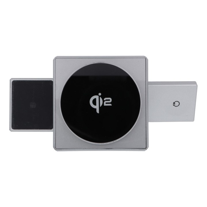 Ładowarka indukcyjna Forcell F-Energy 3w1 Rotation Cube Qi2 zgodna z MagSafe (F-06) srebrna 0INT