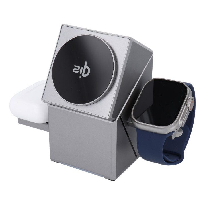 Wireless charger Forcell F-Energy 3w1 Rotation Cube Qi2 MagSafe compatible (F-06) silver 0INT