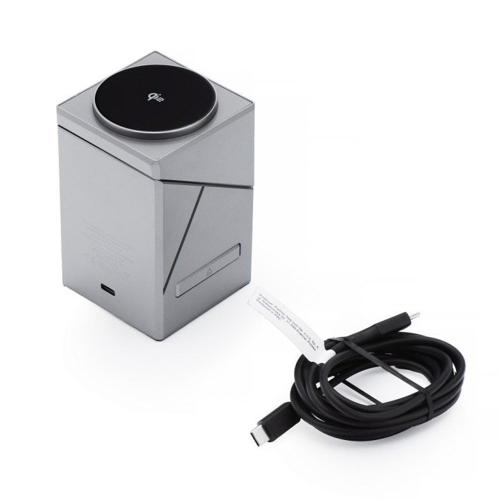 Ładowarka indukcyjna Forcell F-Energy 3w1 Rotation Cube Qi2 zgodna z MagSafe (F-06) srebrna 0INT