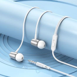 Headphones wired in-ear Jack 3,5 mm Hoco M108 silver