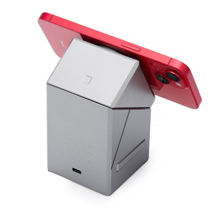 Беспроводное зарядное устройство Forcell F-Energy 3w1 Rotation Cube Qi2 совместимая с MagSafe (F-06) серебристое 0INT