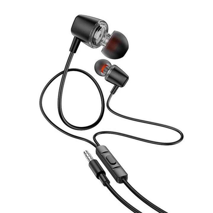 Wired in-ear headphones Jack 3,5 mm Hoco M107 black (SC)