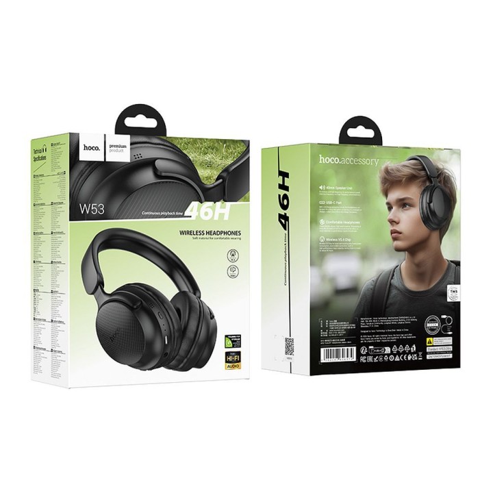 Wireless headphones on-ear Hoco W53 black