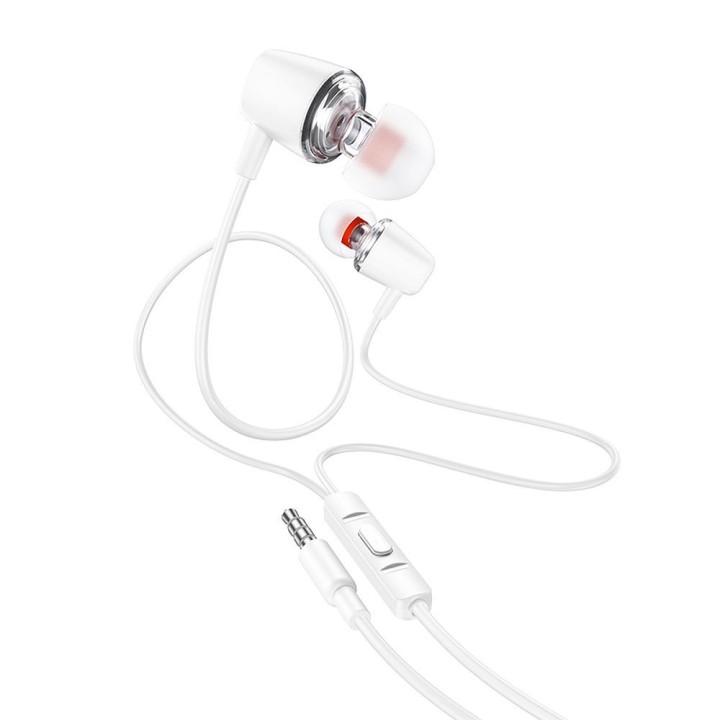 Headphones wired in-ear Jack 3,5 mm Hoco M107 white