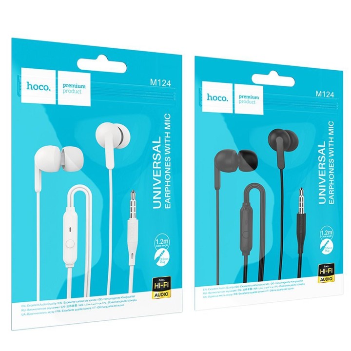 Wired in-ear headphones Jack 3,5 mm Hoco M124 white