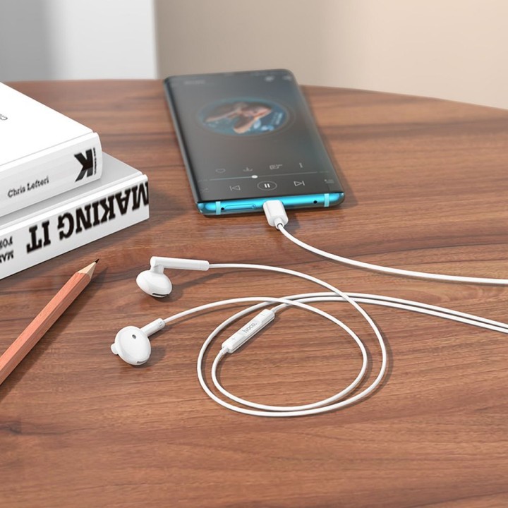 Headphones wired in-ear USB C Hoco M95 white