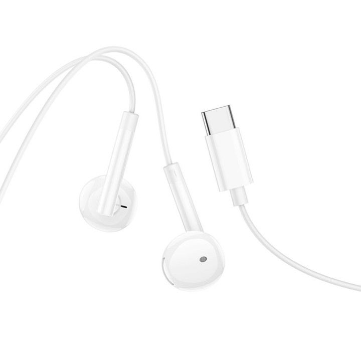 Słuchawki przewodowe douszne USB C Hoco M95 białe