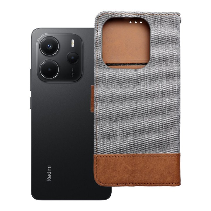 Flip case for Xiaomi Redmi NOTE 14 4G (GLOBAL - 163,25mm x 76,55mm x 8,16mm) Jeans Book grey