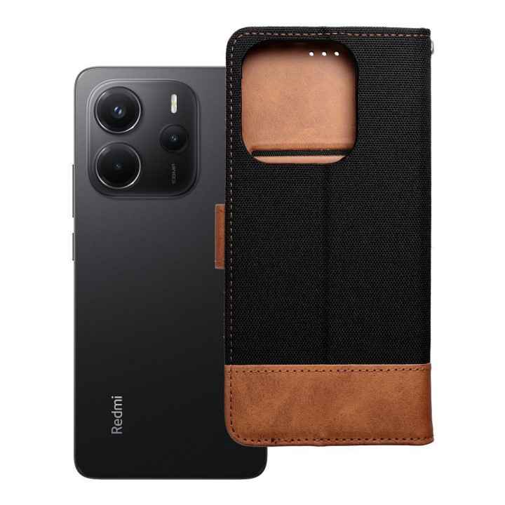 Чохол з клапаном для Xiaomi Redmi NOTE 14 4G (GLOBAL - 163,25mm x 76,55mm x 8,16mm) Jeans Book чорний