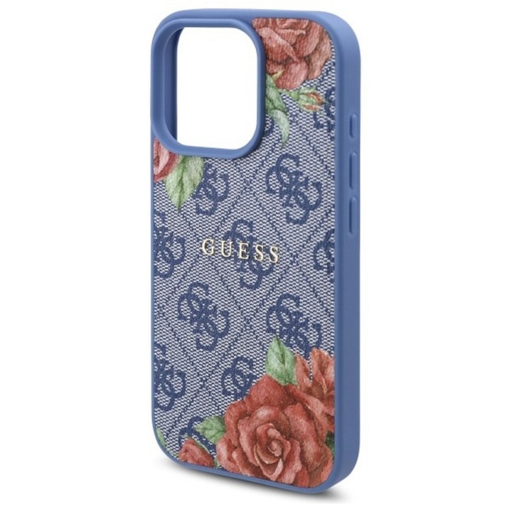 GUESS чохол для IPHONE 16 Pro, сумісний із MagSafe GUHMP16LP4ROPEMCB (4G Flowers Print) синій
